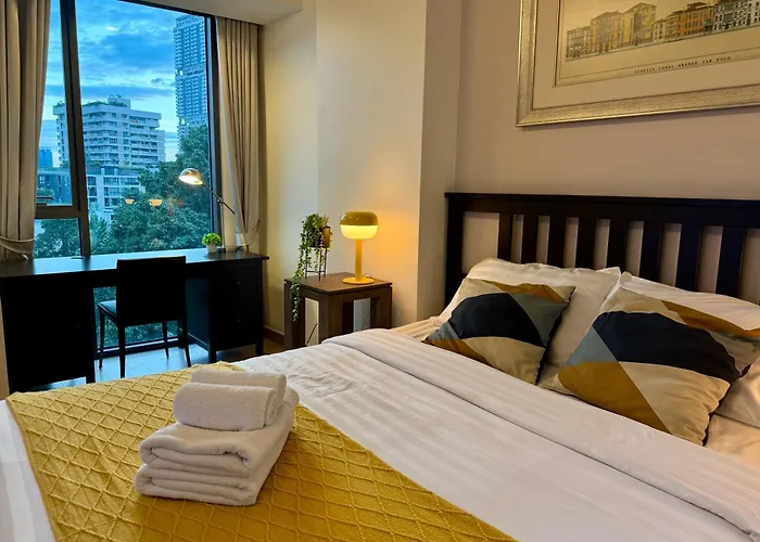 アパート Cozy Spacious 1br 3pax Gardenview, 700m Bts Thonglo, Samitivej, Skv49, Fast Wifi