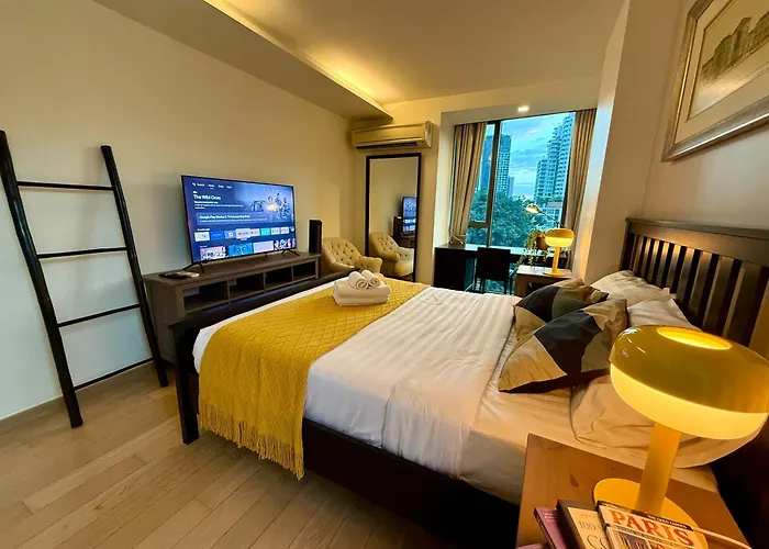アパート Cozy Spacious 1br 3pax Gardenview, 700m Bts Thonglo, Samitivej, Skv49, Fast Wifi バンコク都